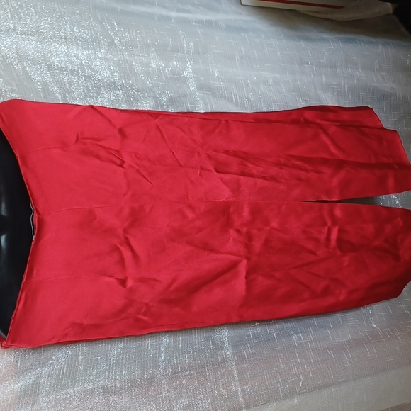 Zara Red Straight Satin Effect Maxi Skirt Size XL NWT - Picture 2 of 6